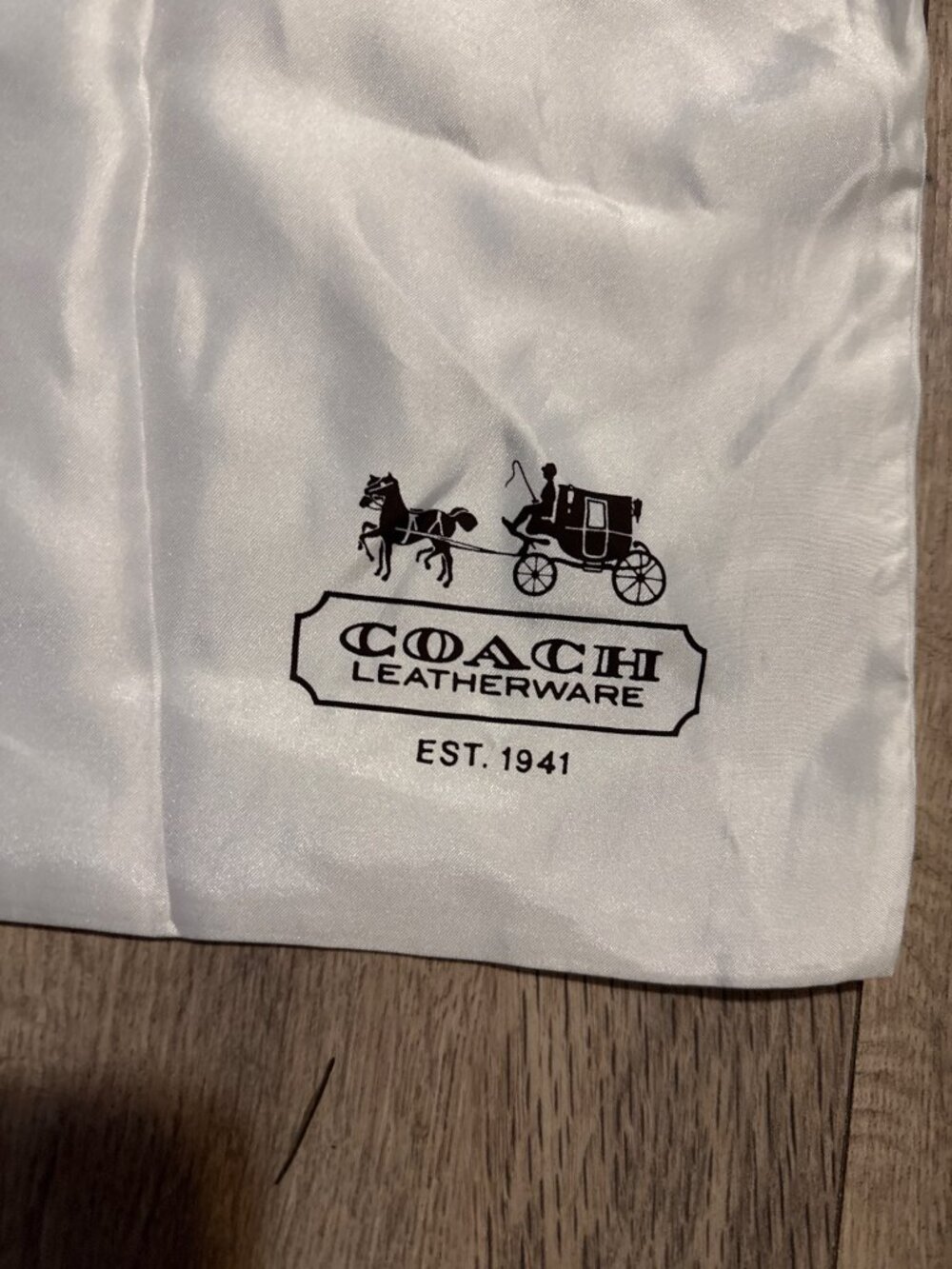 Coach White Drawstring Dust Bag With Logo 23" X 18"